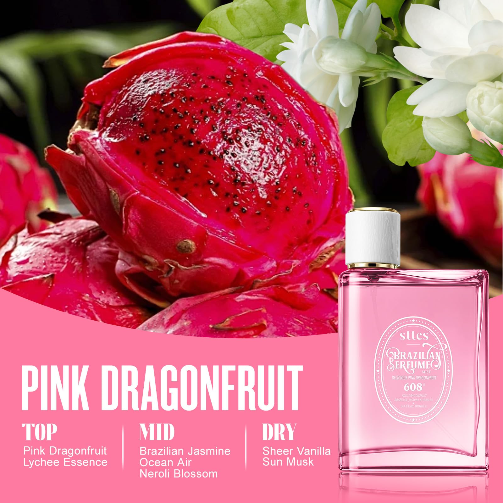 Sttes brazilian Perfume 608#（DELICIOUS PINK DRAGONFRUIT） - Eau